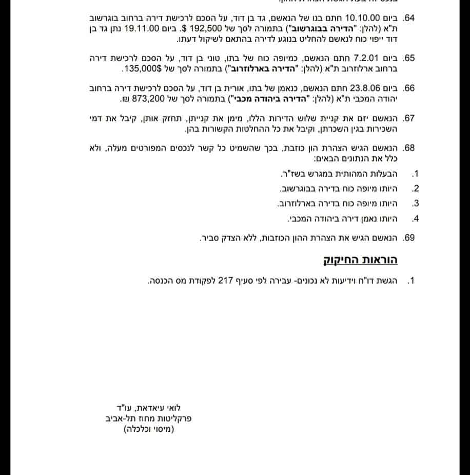כתב אישום יוסי בן דוד