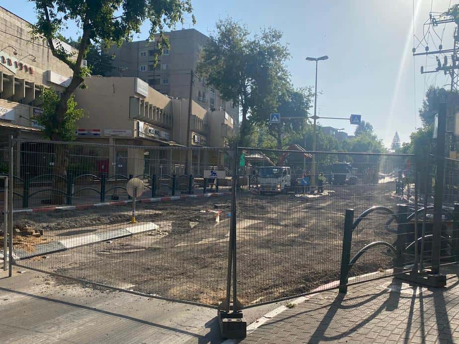 העבודות בצומת הרי יהודה-הרמה בגני תקווה. צילום: אונו ניוז