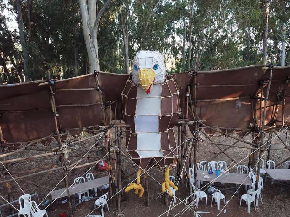 חדר האוכל במחנה של שבט יהודה. צילום: יוסי מויאל וניסים יצחק