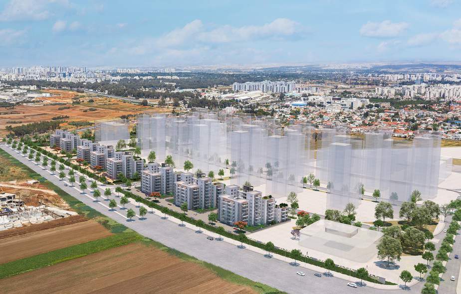 הדמיה של פרויקט "דירה להשכיר" בנווה איילון באור יהודה. צילום: טוטם הדמייה ואנימציה