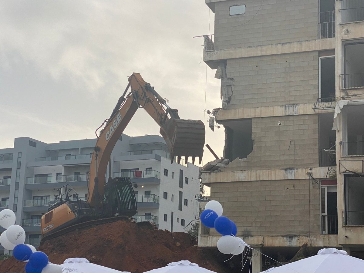 הריסת הבניינים הישנים של פרויקט עלמא מקבוצת 'כנען'. צילום: אונו ניוז
