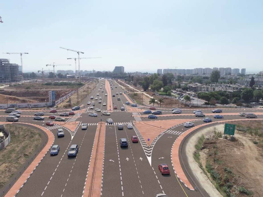 הדמיה צומת בן גוריון-פרס.  באדיבות נת"ע