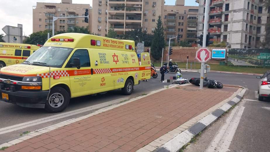 תאונה בלוי אשכול קריית אונו. צילום ארכיון: אונו ניוז
