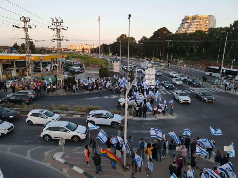 צומת סביון בשבוע שעבר. צילום רחפן ברק דור