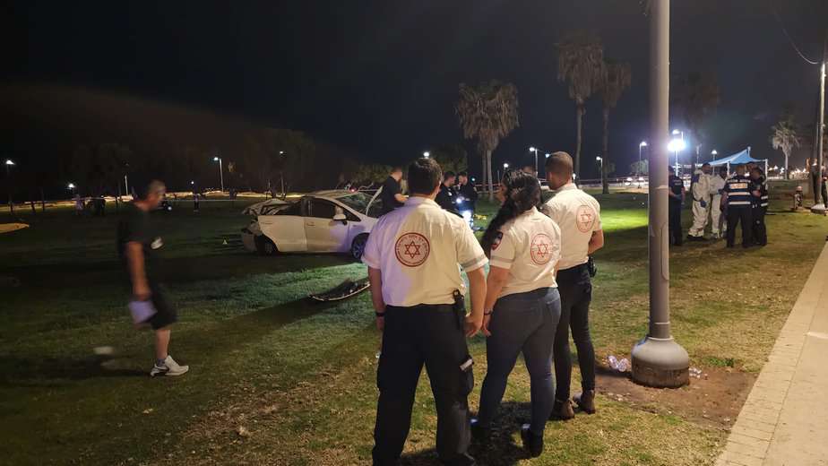 פיגוע הדריסה בתל אביב אמש. צילום: דוברות מד"א