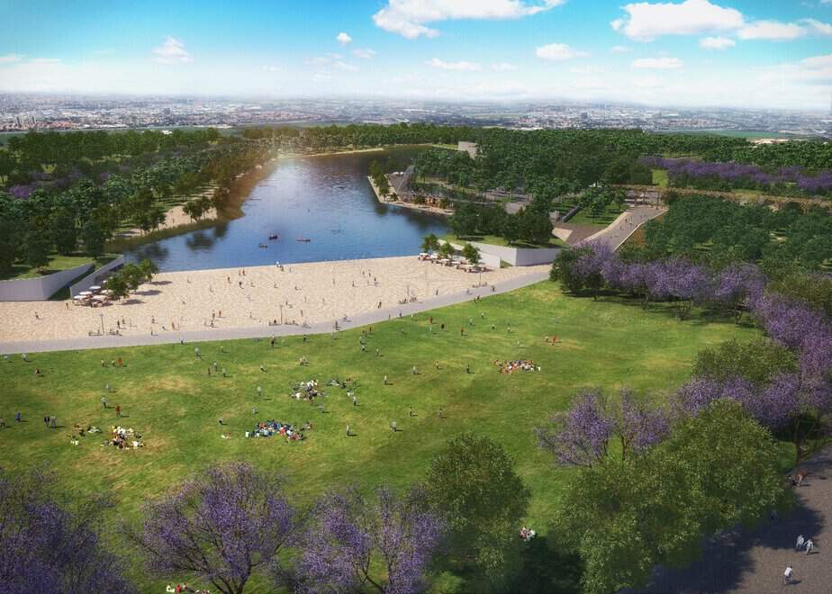 מתחם הופעות ענקיוקם בפארק אריאל שרון. הדמיה: פארק אריאל שרון
