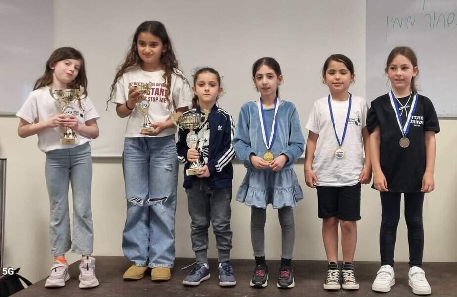 אליפות ישראל בשחמט לבנות עד גיל 8. צילום: מועדון השחמט של מתנ"ס קריית אונו